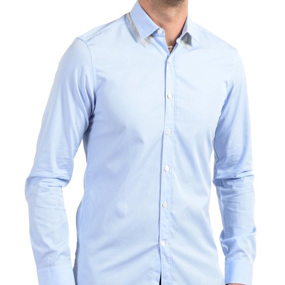 Lanvin Men's Light Blue Long Sleeve Dress Shirt